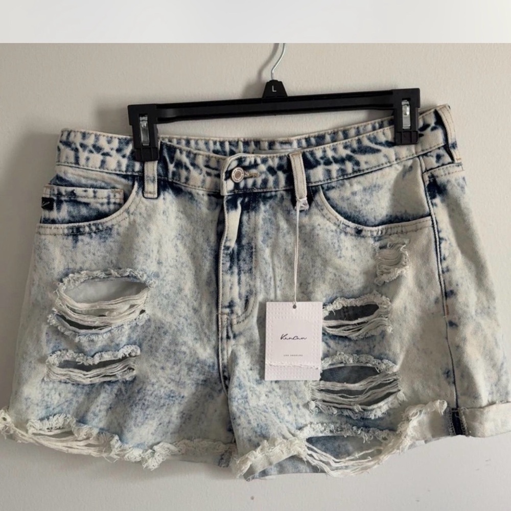 KanCan Light Blue Distressed Jean Shorts